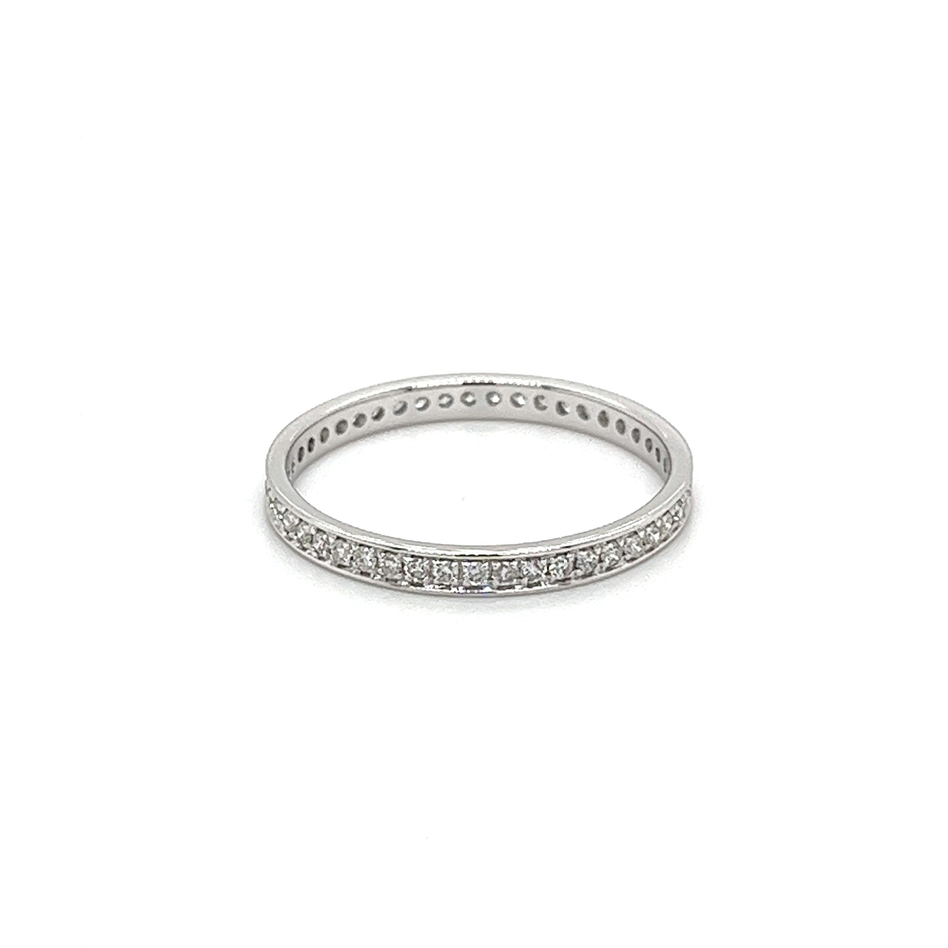 18K White Gold Round Cut Full Diamond Wedding Band Ring-Diamond Ring-ASSAY