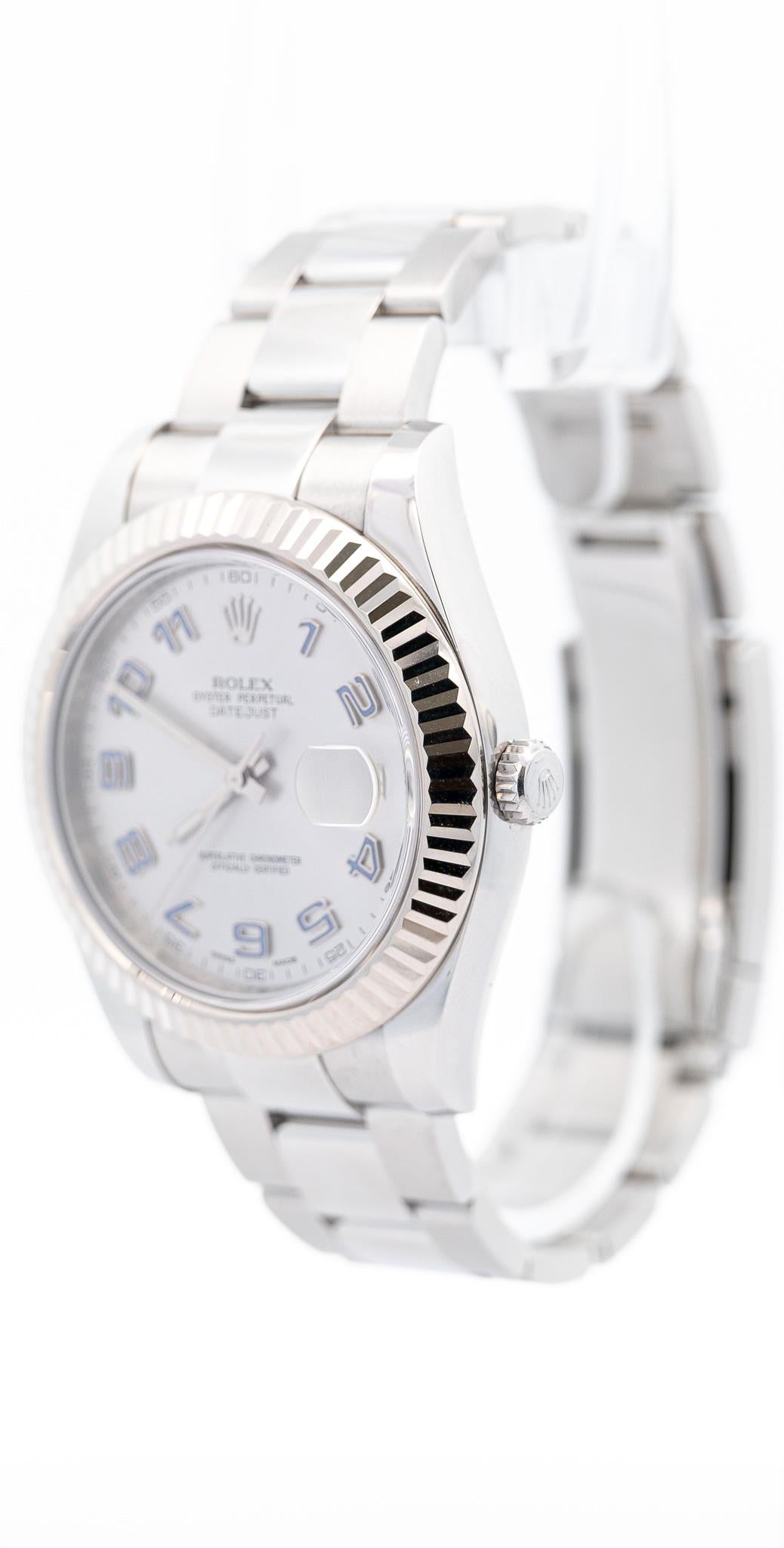 Rolex Datejust II Men's 41mm Stainless Steel and White Gold Bezel Watch 116334