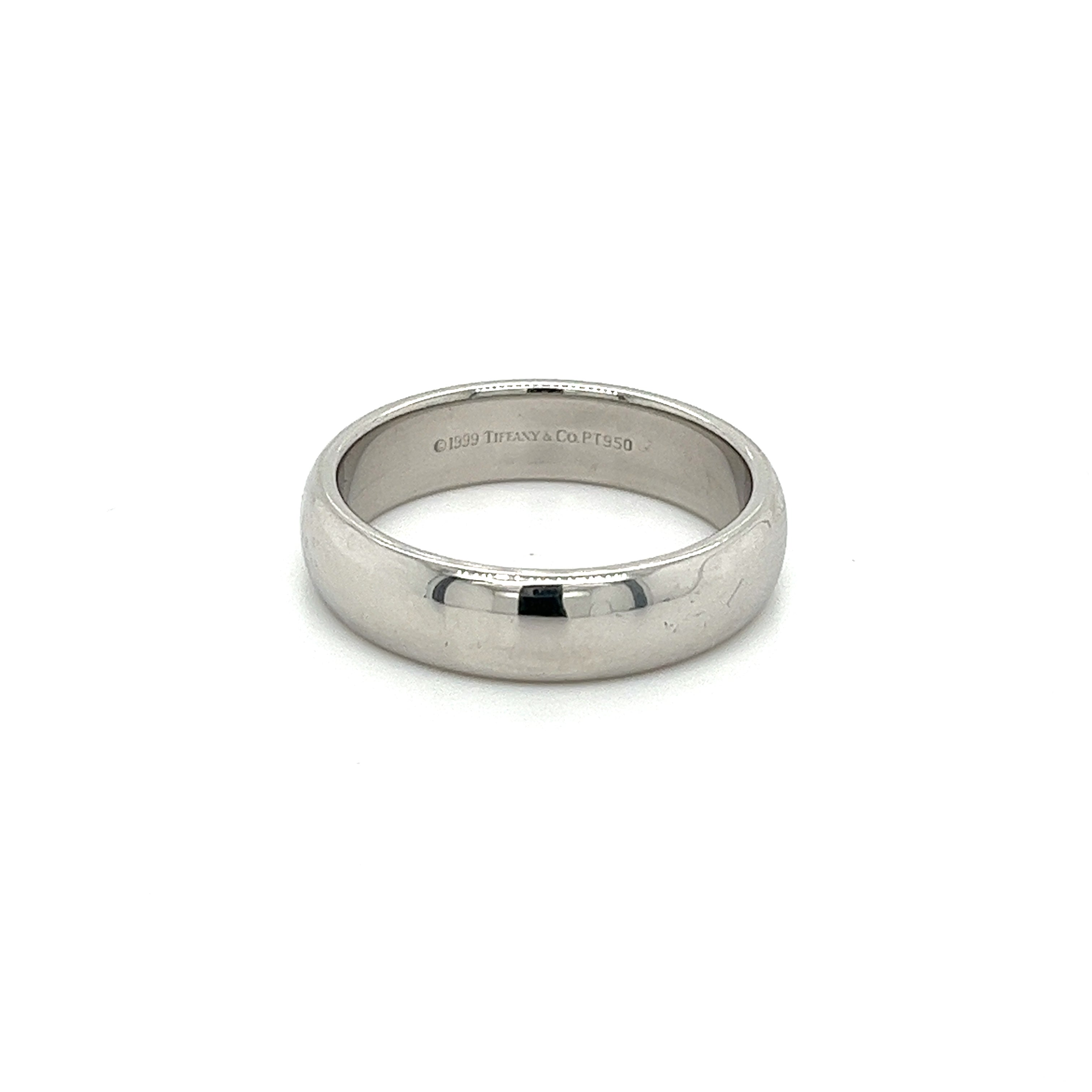 Tiffany & Co. Signed 6MM Platinum Mens Wedding Band Ring-Rings-ASSAY