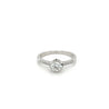 0.44 CTTW Natural Round Cut Diamond Engagement Ring with Vintage Halo in 18K White Gold-Engagement Ring-ASSAY