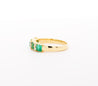 1 Carat Square Cut Natural Emerald and Diamond 5-stone Ring in 14K Yellow Gold