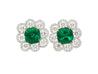10 Carat Colombian Emerald GRS Certified Cushion Cut Minor Oil Diamond Earrings-ASSAY