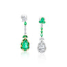 10 Carat Natural Emerald and Diamond Mirrored Drop Earrings in 18K Gold-Earrings-ASSAY
