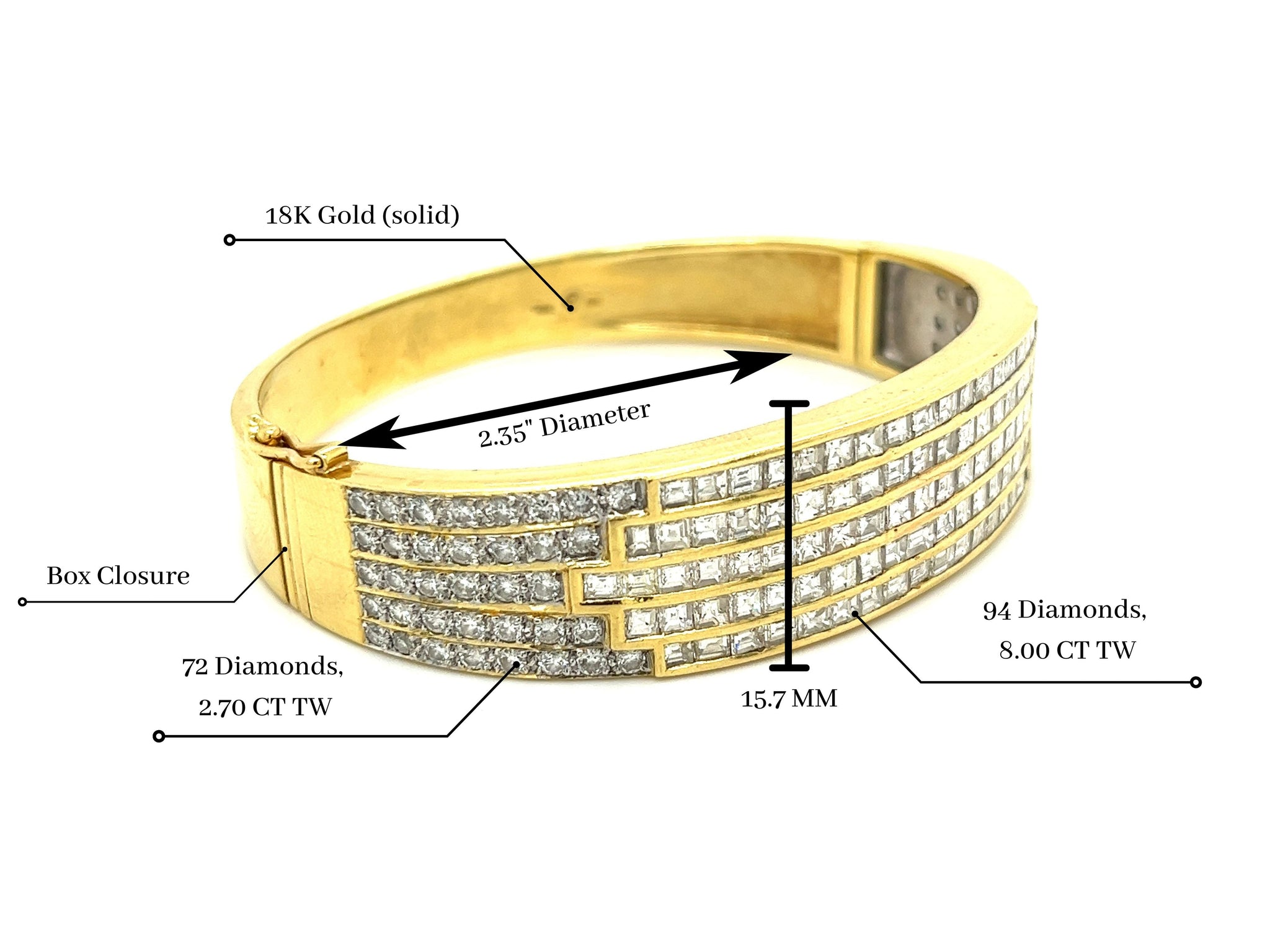 10K White Gold Diamond Bracelet for Men 3.22ct 501210