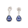 10.38 Carat Blue Sapphire and Diamond 18K White Gold Drop Earrings-Earrings-ASSAY