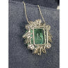 11.54 carat Colombian Emerald and Baguette Diamond Pendant in Platinum - ASSAY