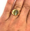 12 Carat Chrysoberyl Cats Eye Mens Ring With Baguette Diamond Sides in 18K Gold-Rings-ASSAY