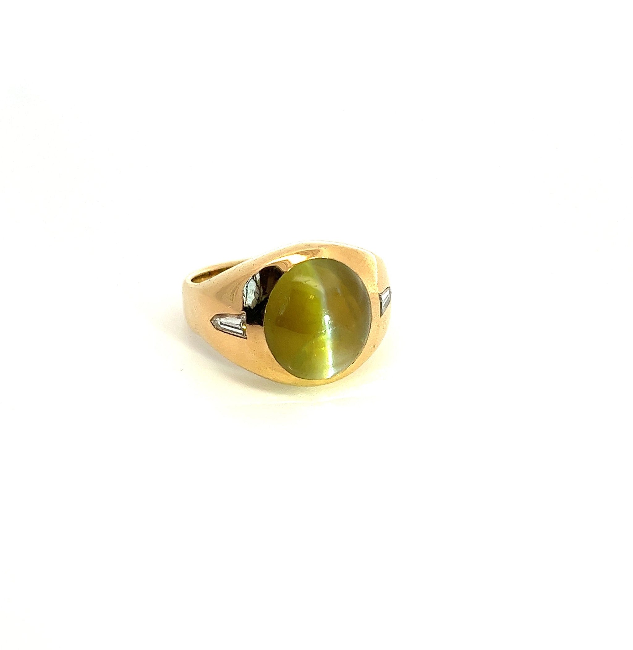 Rem de Mar - Tulip / Leaf Faux Cat Eye Stone Alloy Open Ring | YesStyle