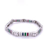 12 carat Diamond, Ruby, Emerald and Sapphire 18K White Gold Bracelet-Bracelets-ASSAY