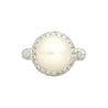 12.3MM SouthSea White Pearl and Round Cut Pave Diamond Ring in 18k White Gold-Rings-ASSAY
