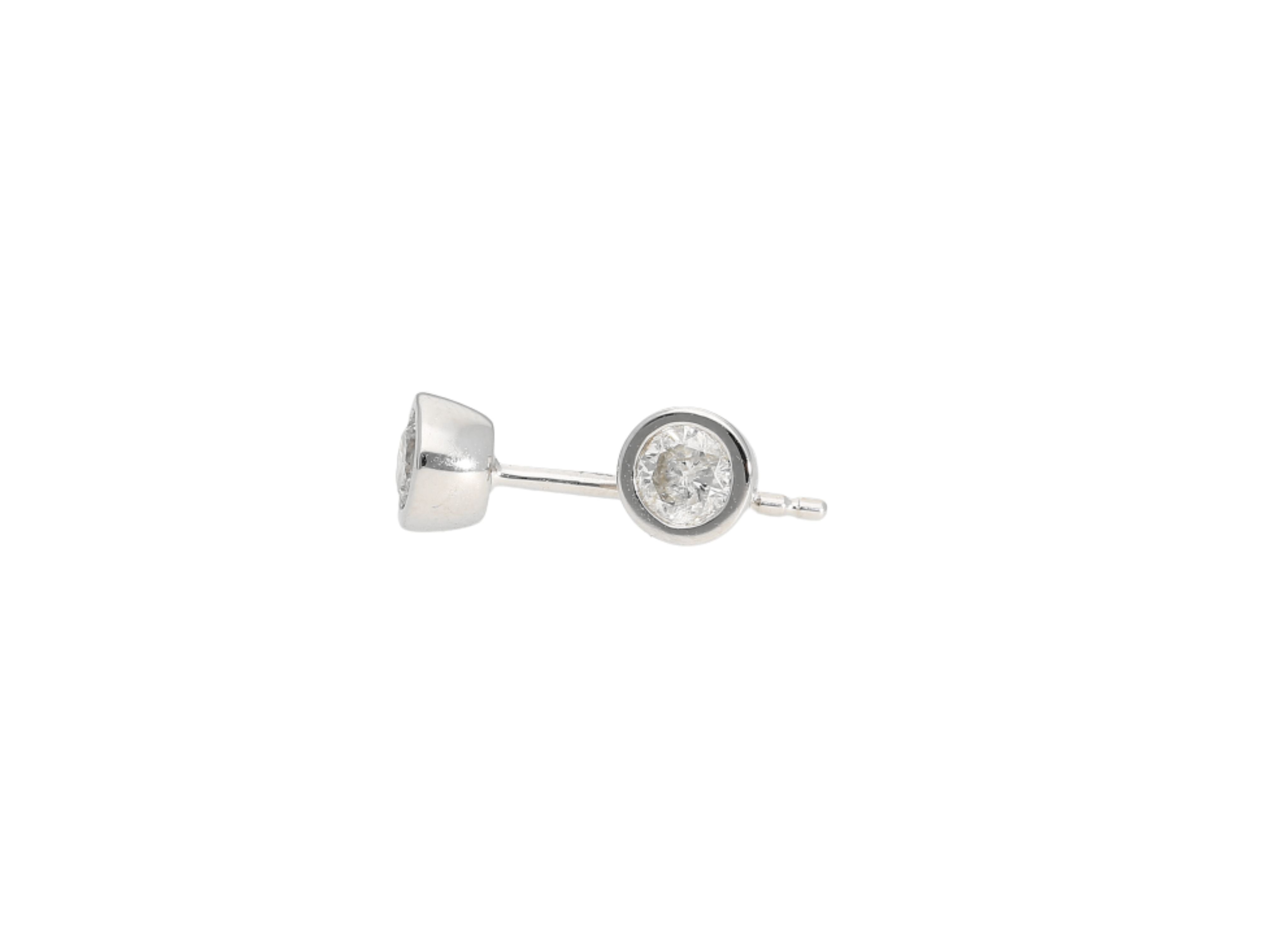 3 CTTW Bezel Set Natural Diamond Stud Earrings in 14k White Gold | 3.5 MM-Earrings-ASSAY