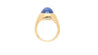 13.83 Carat No Heat Sri Lanka Blue Star Sapphire Solitaire Bezel 18K Men's Ring