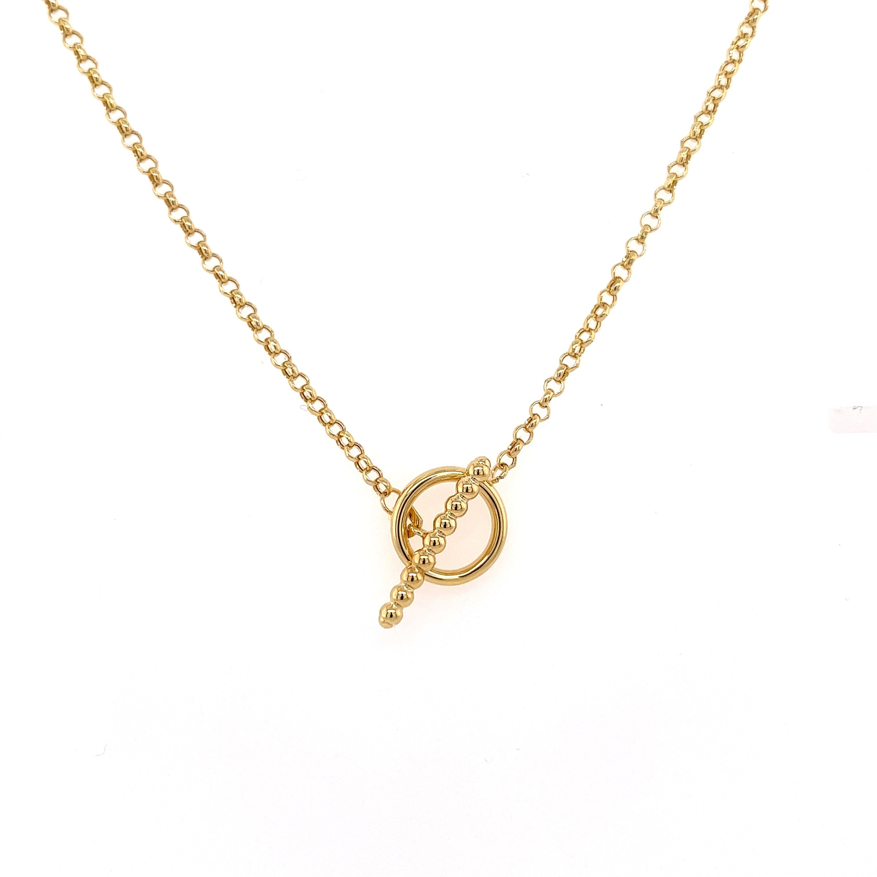 14K Gold Bar and Toggle Chain Necklace | 18 Inches - 1.5mm-Chains-ASSAY