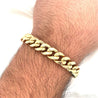 14K Real Gold Flat Cuban Link Chain Bracelet With Box Closure-Bracelet-ASSAY