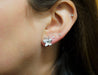 14K Solid White Gold Natural Diamond Cluster Butterfly Stud Earring-Earrings-ASSAY