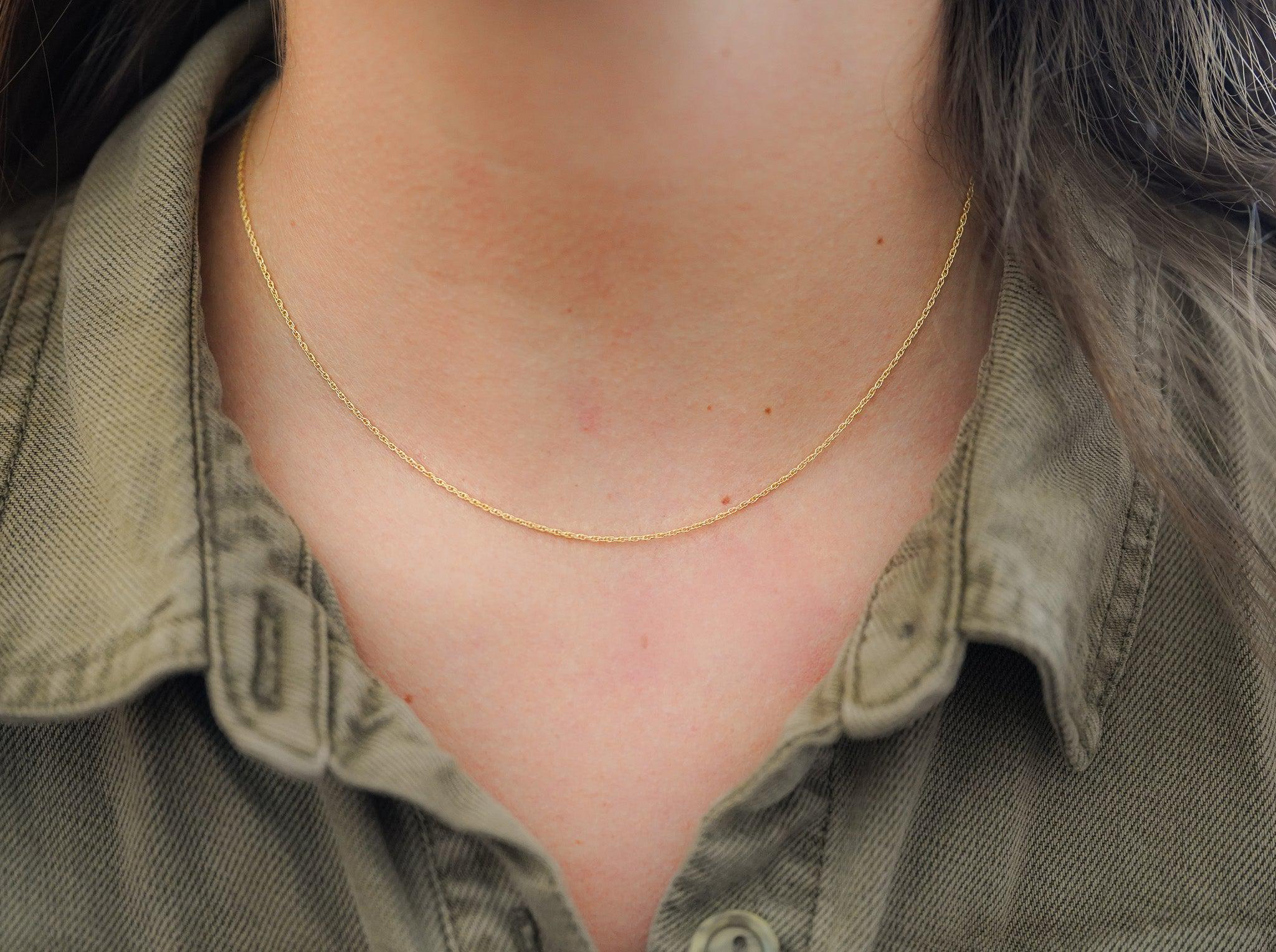 Dainty Gold Rope Chain Necklace | Sincerely Silver