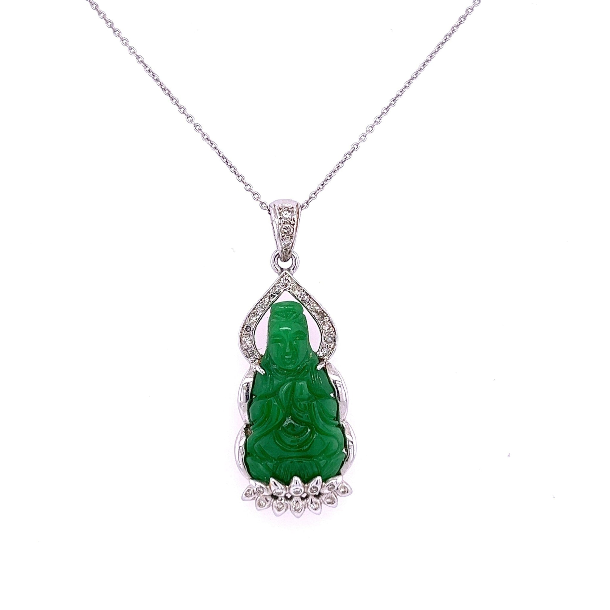 FORTUNE BUDDHA GREEN JADE necklace – Mazza Boutique
