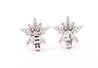 14K White Gold Flower Motif Blue and White Diamond Stud Earrings-Earrings-ASSAY