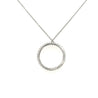 14K White Gold Round Diamond Open Circle Connecting Pendant-Necklace-ASSAY