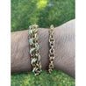 14k Solid Gold UNISEX circle link bracelet with box closure - ASSAY