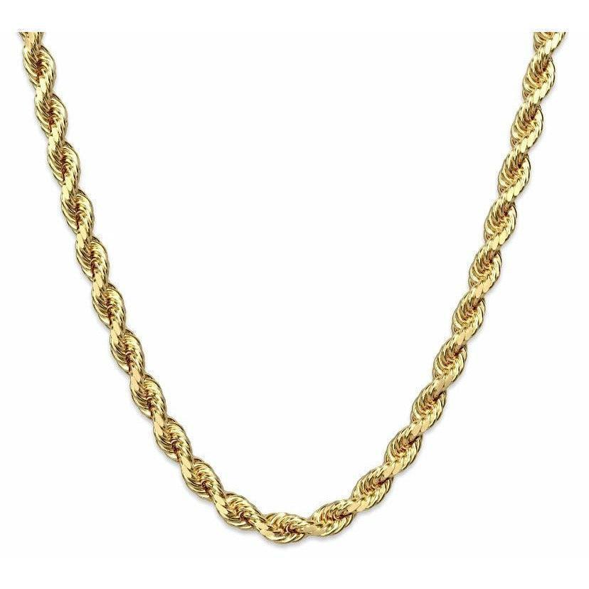 14k Solid Yellow Gold Rope Chain 18 inch/20 inch 3mm thick gold necklace - ASSAY