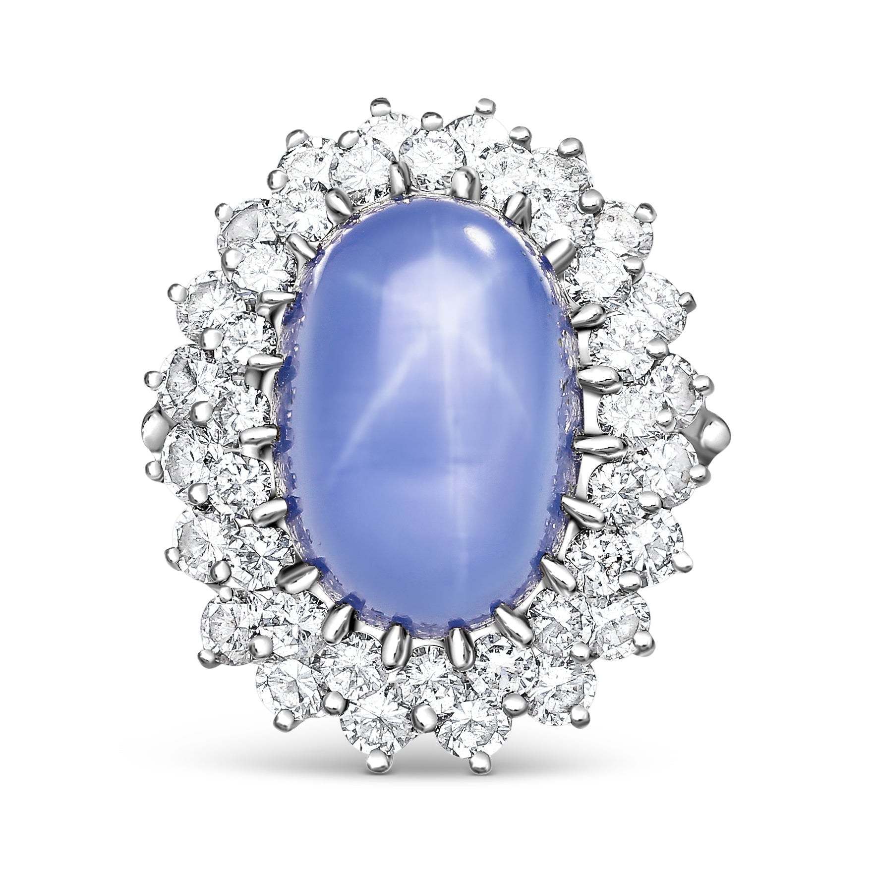 16.30 Carat No Heat Lavender Blue Star-Sapphire in Platinum and 18K Ring-Rings-ASSAY