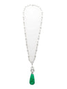 17 Carat Old Mine Insignificant Oil Colombian Drop Emerald & Diamond 18K Gold Necklace-Necklaces-ASSAY