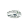 18K Gold Mens Ring with 3.2 Carat Cushion Cut Lab Diamond With Black Diamond Sides-Mens Ring-ASSAY