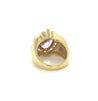 18K Gold Vintage Retro Regal Ring With Pink Kunzite and Diamond Halo-Semi Precious Jewelry-ASSAY