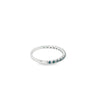 18K Solid White Gold Blue Round Cut Diamond Band Ring-Rings-ASSAY
