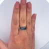 18K Solid White Gold Channel Set Baguette Cut Blue Sapphire Band Ring-Band-ASSAY
