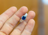 18K White Gold Bezel and Channel Set Oval Cut Blue Sapphire & Baguette Diamond Ring-Rings-ASSAY