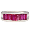18K White Gold Channel Set Natural Baguette Cut 1-Row Ruby Band Ring-Band-ASSAY