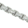 18K White Gold Unisex 12.72 CT TW Channel Set Baguette & Round Diamond Encrusted Bracelet-Bracelet-ASSAY