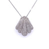 18K White Gold and Diamond Pave Sea Shell Pendant Necklace-diamond pendant-ASSAY