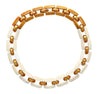 18K Yellow Gold and White Agate Square Link Chain Choker Necklace