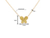 18k-14K Gold Gemstone Cluster Butterfly Integral Floating Pendant Necklace | 18"-Necklace-ASSAY