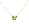 18k-14K Gold Gemstone Cluster Butterfly Integral Floating Pendant Necklace | 18"-Necklace-ASSAY