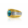 18k Gold Mens Blue Indicolite Tourmaline Ring - ASSAY