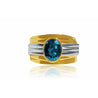 18k Gold Mens Blue Indicolite Tourmaline Ring - ASSAY