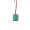 18k Rose Gold 1.47 Carat Emerald Pendant in 18k White Gold Necklace - ASSAY