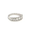 18k White Gold Princess Cut Natural Diamond Half Eternity Band Ring - Rings