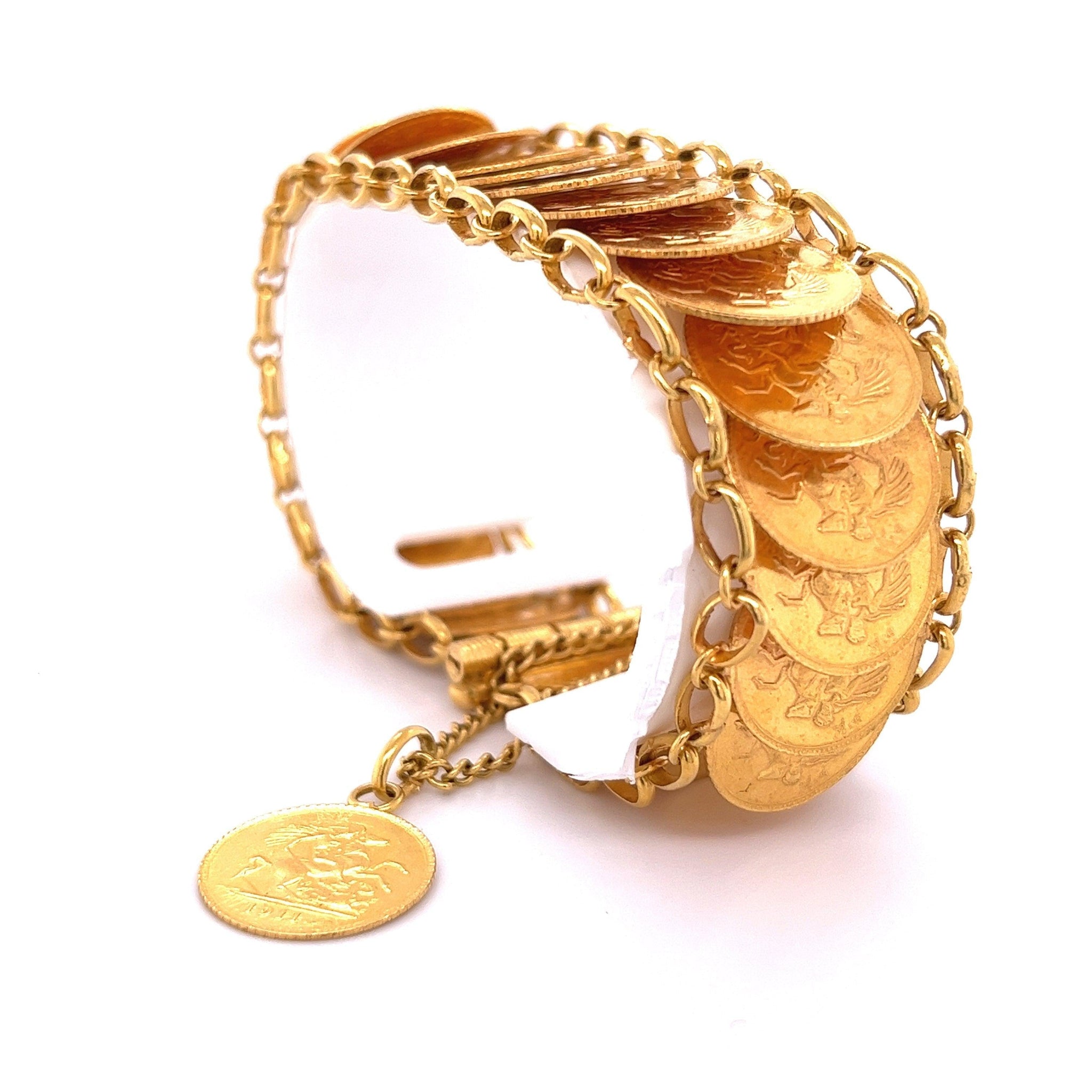 1911 King George V British Royal Mint Gold Coin Bracelet in 22k Gold | Replica-Bracelets-ASSAY