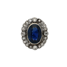 19th Century Victorian-Era 15 Carat Burma Oval-Cut Sapphire and Diamond Ring-Rings-ASSAY