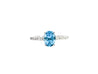 1.16 Carat Oval-Cut Aquamarine and Diamond Shank 14K White Gold Ring-Rings-ASSAY