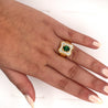 1.25 Carat Oval Cut Tsavorite And Round Cut Diamond Halo Rectangle Shape Ring-Semi Precious Jewelry-ASSAY