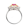 1.38 CTTW Natural Pinkish Red Ruby & Diamond Floral Motif Ring in 14K White Gold-Rings-ASSAY