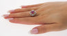 1.38 CTTW Natural Pinkish Red Ruby & Diamond Floral Motif Ring in 14K White Gold-Rings-ASSAY