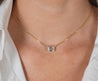 2 Carat Emerald Cut Lab Grown Diamond Connected Floating Necklace in 18K Yellow & White Gold 2-Tone Setting-Necklace-ASSAY