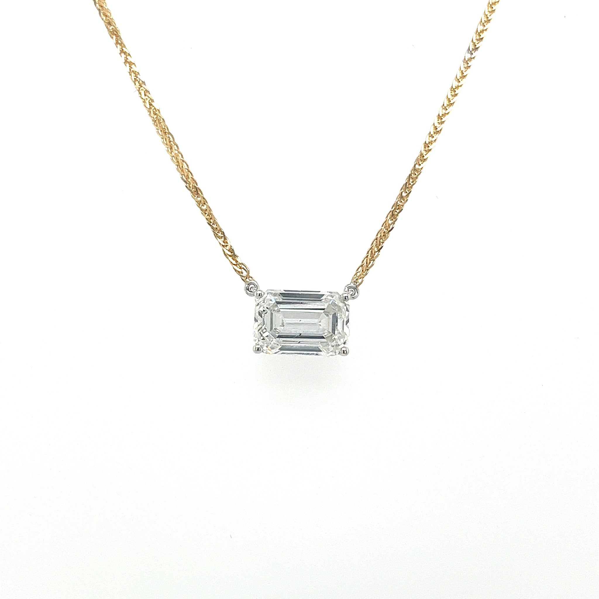 Floating Solitaire Pendant in 18K White Gold